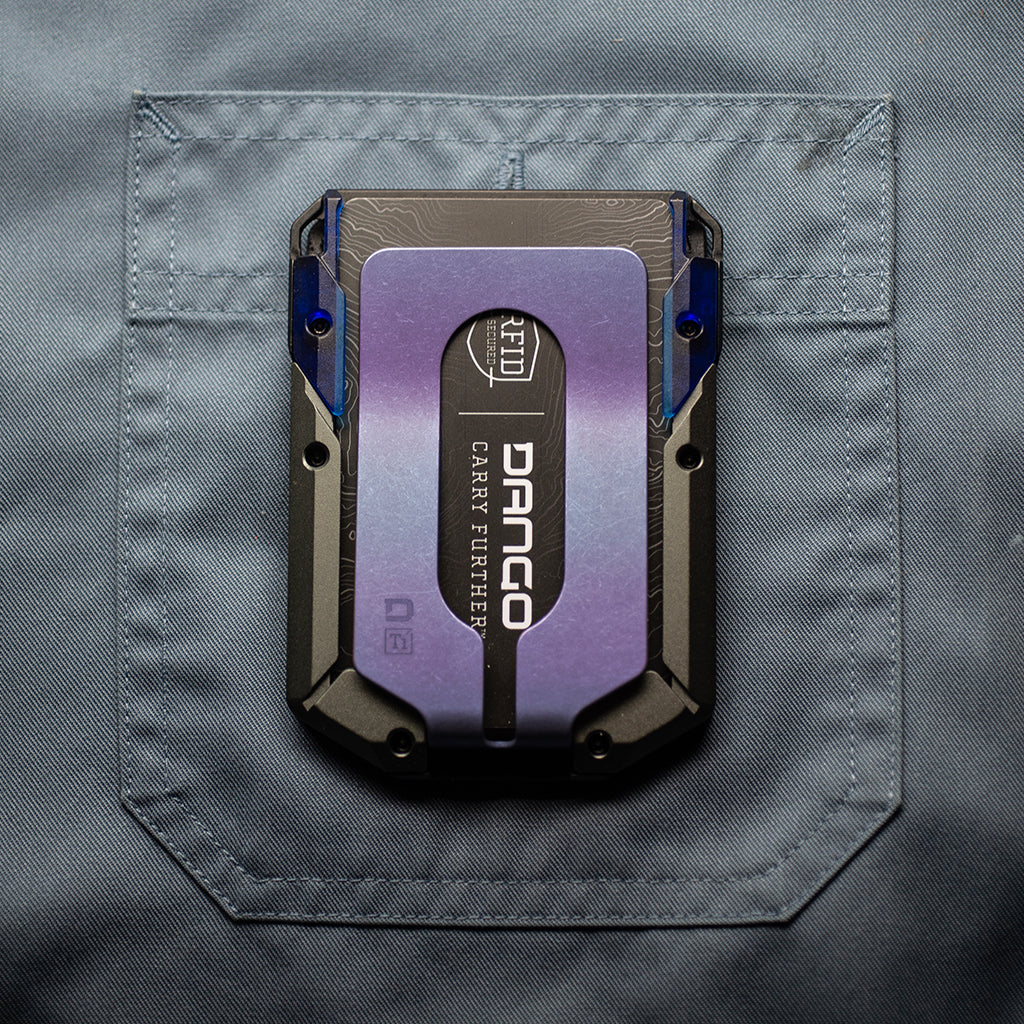 DANGO M4 SPECIAL EDITION MAVERICK™ RAIL WALLET with BURPLE ANODIZED TITANIUM CLIP