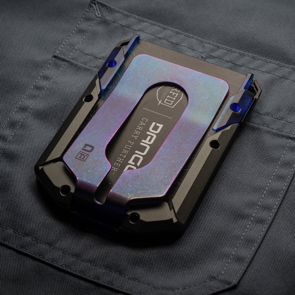 DANGO M4 SPECIAL EDITION MAVERICK™ RAIL WALLET with BURPLE ANODIZED TITANIUM CLIP