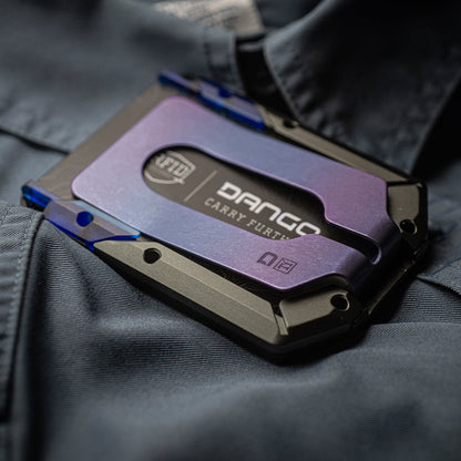 DANGO M4 SPECIAL EDITION MAVERICK™ RAIL WALLET with BURPLE ANODIZED TITANIUM CLIP
