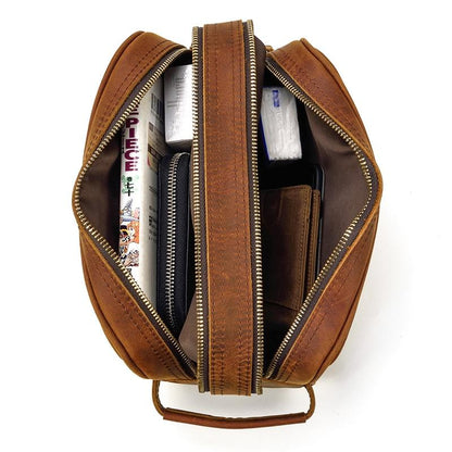 Steel Horse Leather Nomad Toiletry Bag | Genuine Leather Travel Toiletry Bag