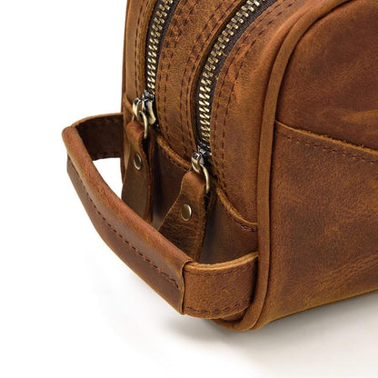 Steel Horse Leather Nomad Toiletry Bag | Genuine Leather Travel Toiletry Bag