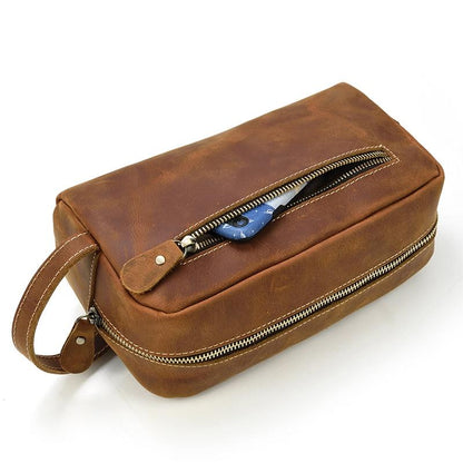 Steel Horse Leather Wanderer Toiletry Bag | Genuine Leather Toiletry Bag