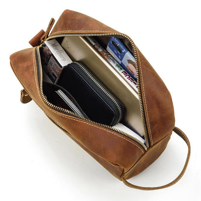 Steel Horse Leather Wanderer Toiletry Bag | Genuine Leather Toiletry Bag