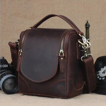 Steel Horse Leather Calista | Small Leather Camera Bag - Leather Camera Lens Case