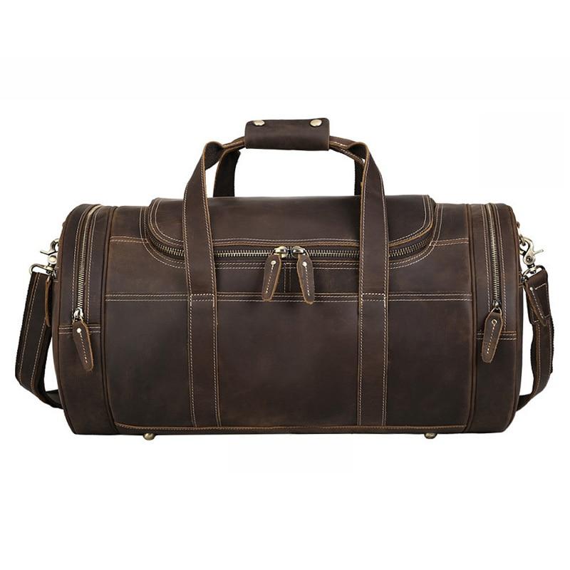 Steel Horse Leather Wainwright Weekender | Round  Vintage Leather Weekender