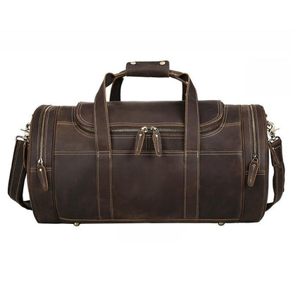 Steel Horse Leather Wainwright Weekender | Round  Vintage Leather Weekender