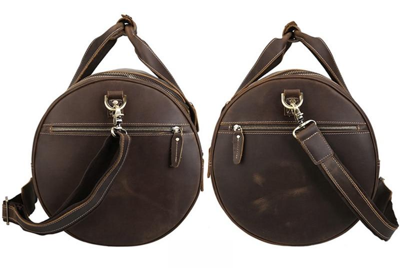 Steel Horse Leather Wainwright Weekender | Round  Vintage Leather Weekender