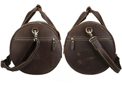 Steel Horse Leather Wainwright Weekender | Round  Vintage Leather Weekender