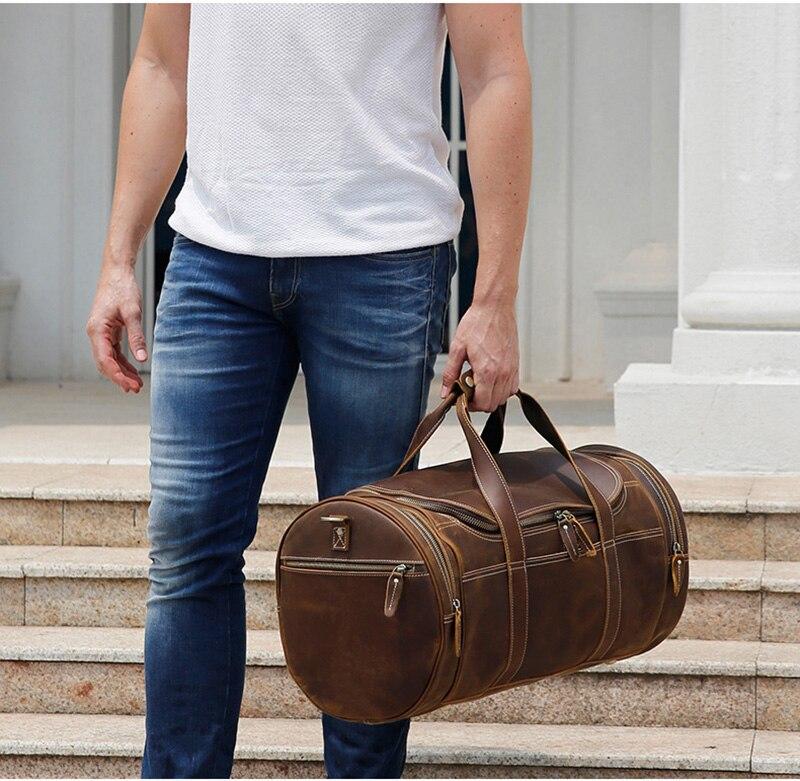 Steel Horse Leather Wainwright Weekender | Round  Vintage Leather Weekender