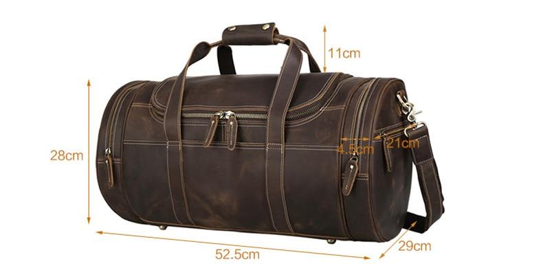 Steel Horse Leather Wainwright Weekender | Round  Vintage Leather Weekender