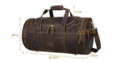 Steel Horse Leather Wainwright Weekender | Round  Vintage Leather Weekender