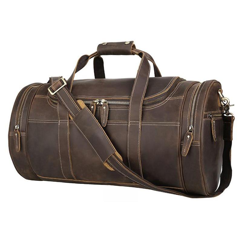 Steel Horse Leather Wainwright Weekender | Round  Vintage Leather Weekender