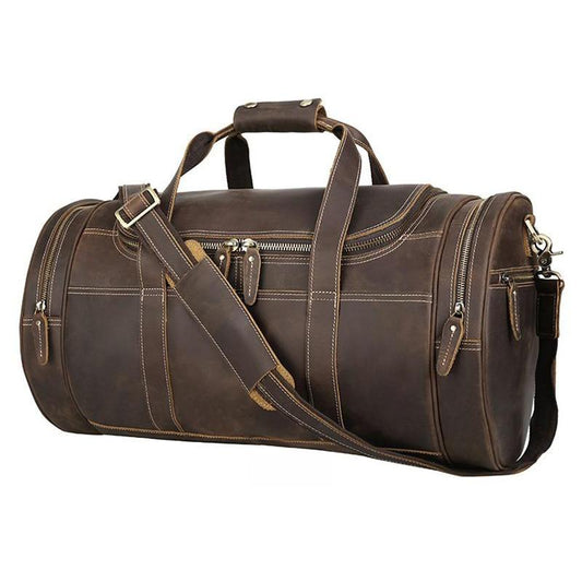 Steel Horse Leather Wainwright Weekender | Round  Vintage Leather Weekender