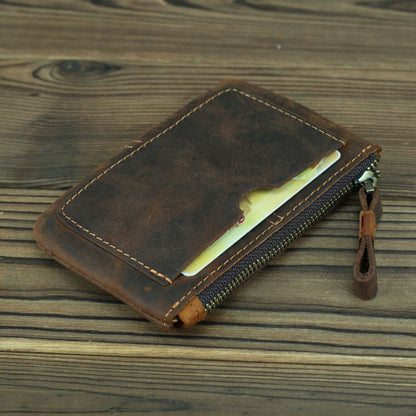 Steel Horse Leather Cael | Handmade Leather Coin Purse with Zipper