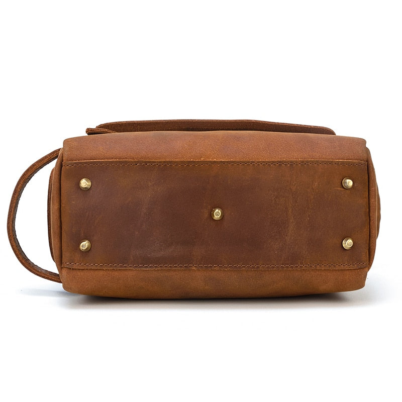 Steel Horse Leather Dado Leather Dopp Kit | Handmade Leather Toiletry Bag