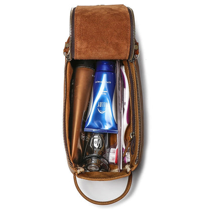 Steel Horse Leather Dado Leather Dopp Kit | Handmade Leather Toiletry Bag