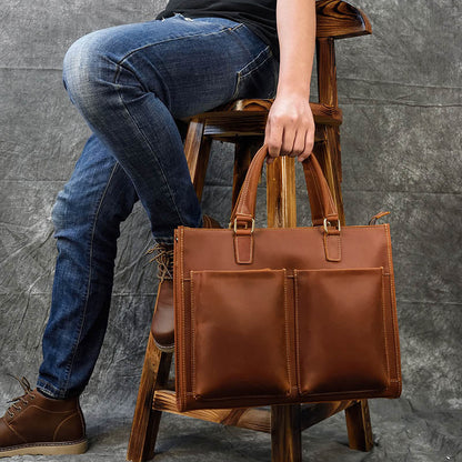Steel Horse Leather The Dagmar Leather Briefcase | Vintage Leather Messenger Bag