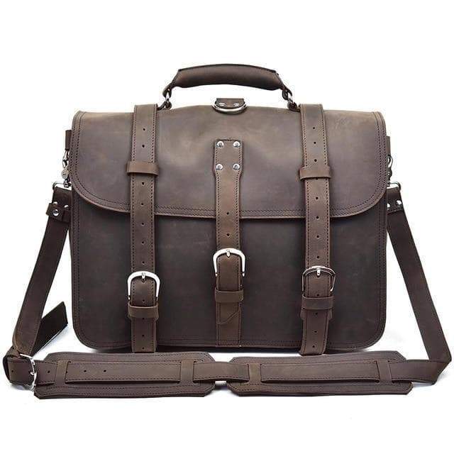 Steel Horse Leather Gustav Messenger Bag | Large Capacity Vintage Leather Messenger Bag