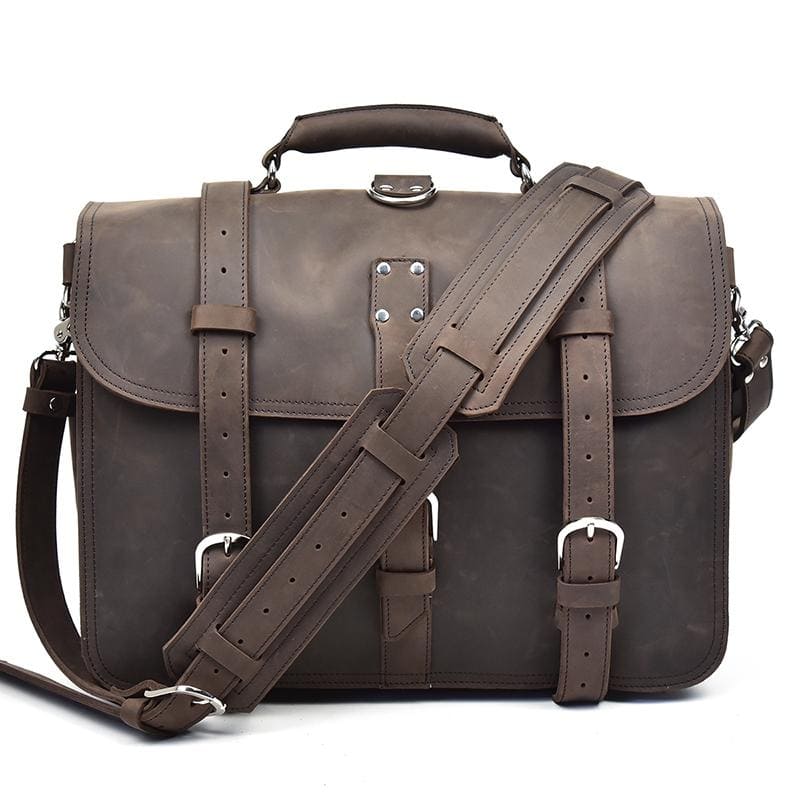 Steel Horse Leather Gustav Messenger Bag | Large Capacity Vintage Leather Messenger Bag