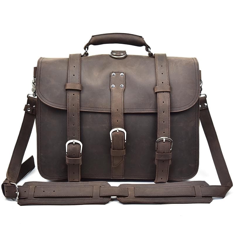 Steel Horse Leather Gustav Messenger Bag | Large Capacity Vintage Leather Messenger Bag