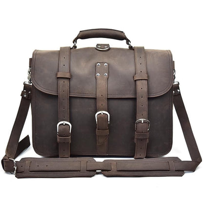 Steel Horse Leather Gustav Messenger Bag | Large Capacity Vintage Leather Messenger Bag