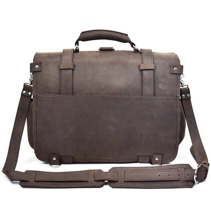 Steel Horse Leather Gustav Messenger Bag | Large Capacity Vintage Leather Messenger Bag
