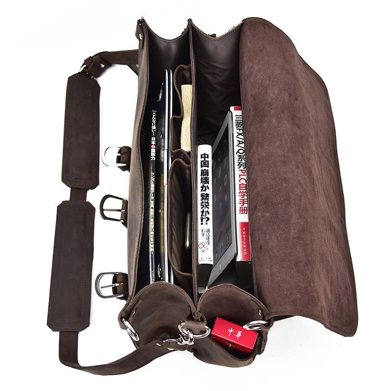 Steel Horse Leather Gustav Messenger Bag | Large Capacity Vintage Leather Messenger Bag