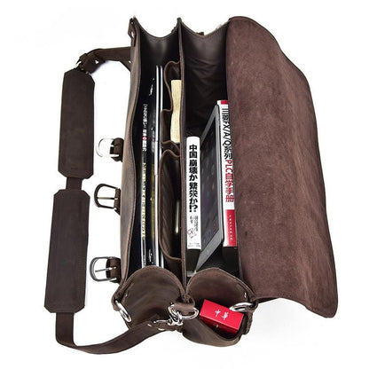 Steel Horse Leather Gustav Messenger Bag | Large Capacity Vintage Leather Messenger Bag