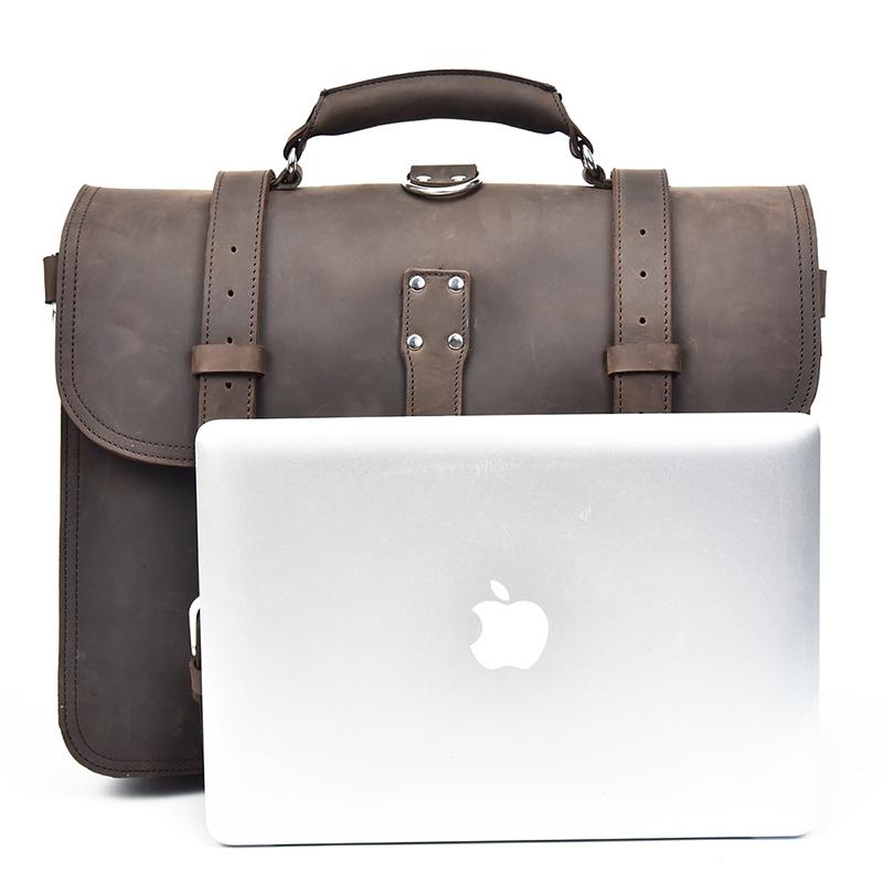 Steel Horse Leather Gustav Messenger Bag | Large Capacity Vintage Leather Messenger Bag