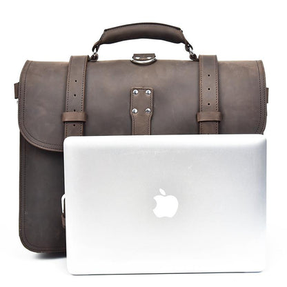 Steel Horse Leather Gustav Messenger Bag | Large Capacity Vintage Leather Messenger Bag