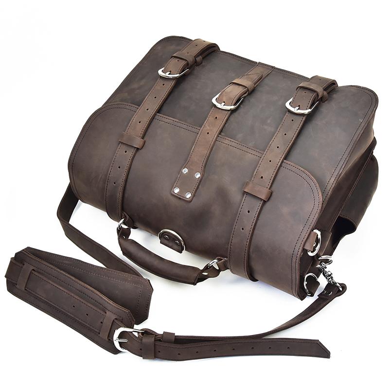 Steel Horse Leather Gustav Messenger Bag | Large Capacity Vintage Leather Messenger Bag