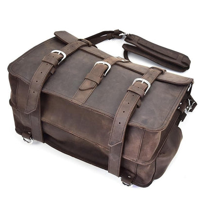 Steel Horse Leather Gustav Messenger Bag | Large Capacity Vintage Leather Messenger Bag