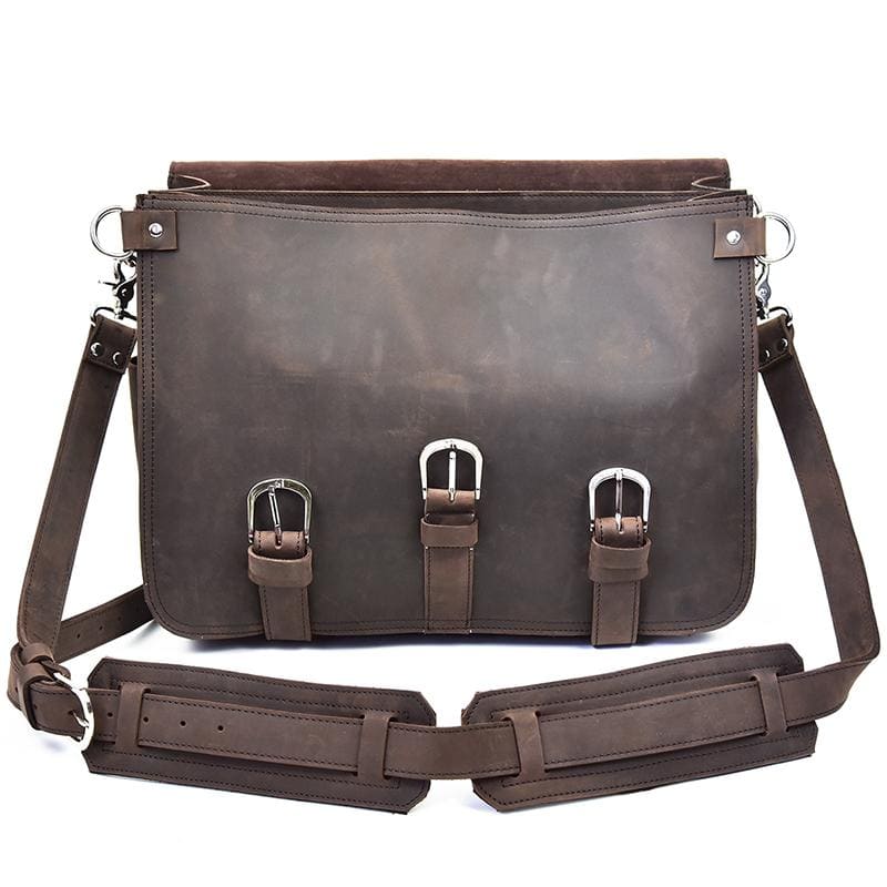 Steel Horse Leather Gustav Messenger Bag | Large Capacity Vintage Leather Messenger Bag