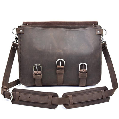 Steel Horse Leather Gustav Messenger Bag | Large Capacity Vintage Leather Messenger Bag