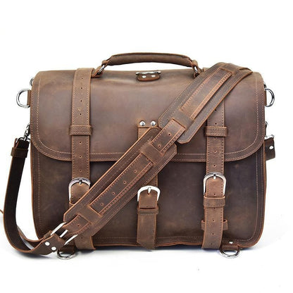 Steel Horse Leather Gustav Messenger Bag | Large Capacity Vintage Leather Messenger Bag