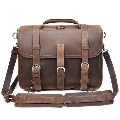 Steel Horse Leather Gustav Messenger Bag | Large Capacity Vintage Leather Messenger Bag