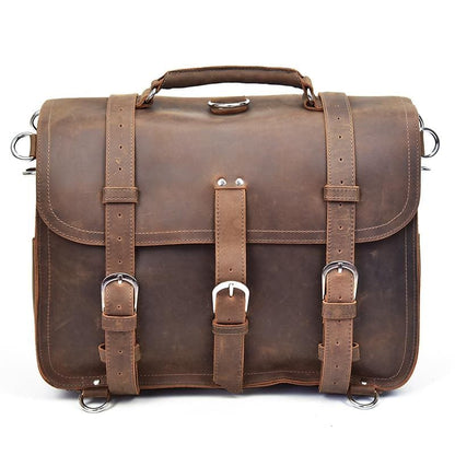 Steel Horse Leather Gustav Messenger Bag | Large Capacity Vintage Leather Messenger Bag