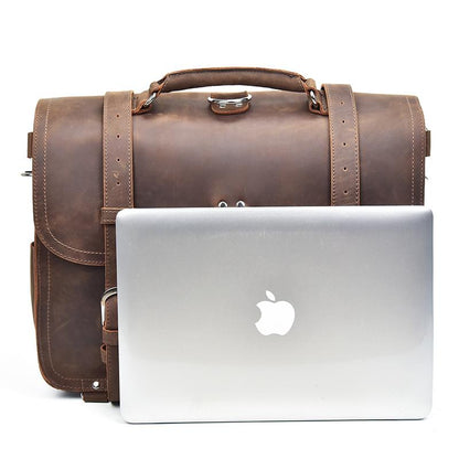 Steel Horse Leather Gustav Messenger Bag | Large Capacity Vintage Leather Messenger Bag