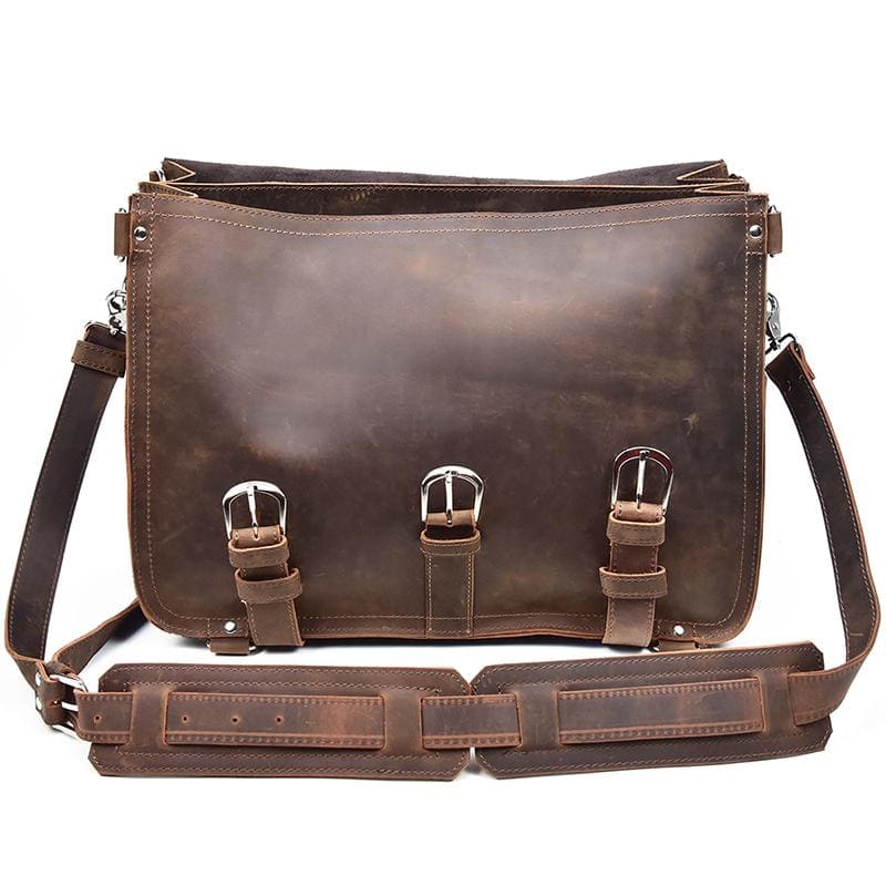 Steel Horse Leather Gustav Messenger Bag | Large Capacity Vintage Leather Messenger Bag
