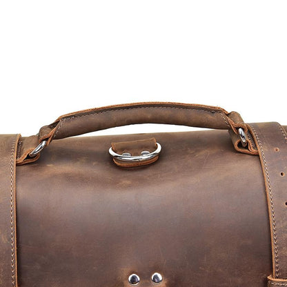 Steel Horse Leather Gustav Messenger Bag | Large Capacity Vintage Leather Messenger Bag