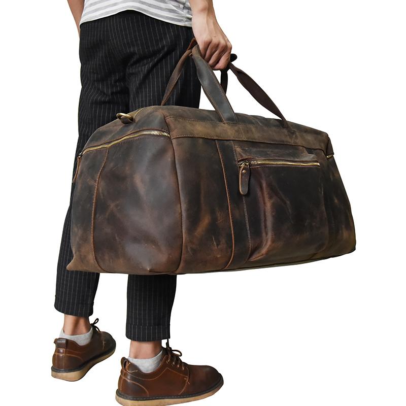 Steel Horse Leather Colden Duffle Bag | Large Capacity Leather Weekender