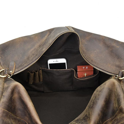 Steel Horse Leather Colden Duffle Bag | Large Capacity Leather Weekender