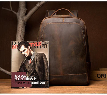 Steel Horse Leather Vernon Backpack | Genuine Vintage Leather Minimalist Backpack