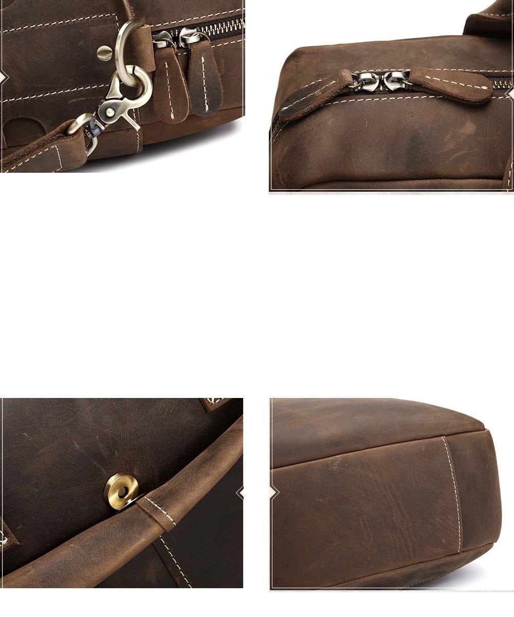 Steel Horse Leather Welch Briefcase | Vintage Leather Messenger Bag