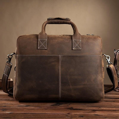 Steel Horse Leather Welch Briefcase | Vintage Leather Messenger Bag