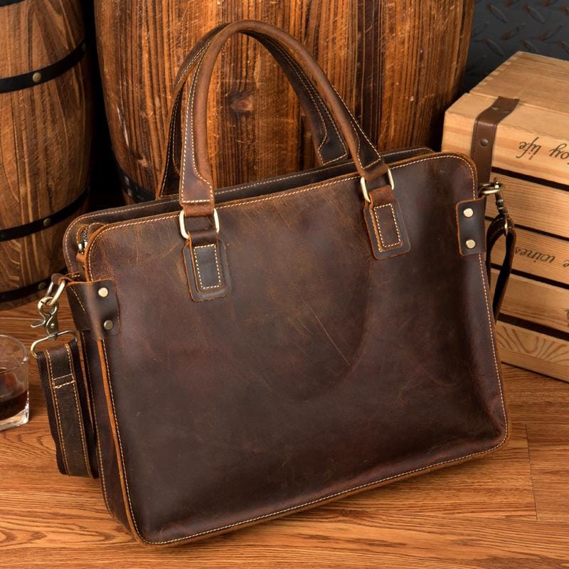 Steel Horse Leather Viggo Briefcase | Genuine Leather Messenger Bag