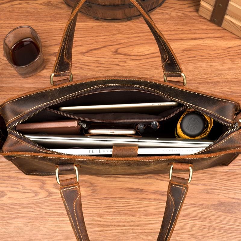 Steel Horse Leather Viggo Briefcase | Genuine Leather Messenger Bag