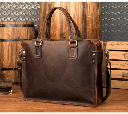 Steel Horse Leather Viggo Briefcase | Genuine Leather Messenger Bag