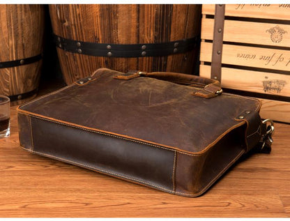Steel Horse Leather Viggo Briefcase | Genuine Leather Messenger Bag