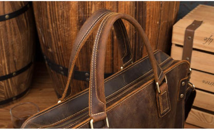 Steel Horse Leather Viggo Briefcase | Genuine Leather Messenger Bag